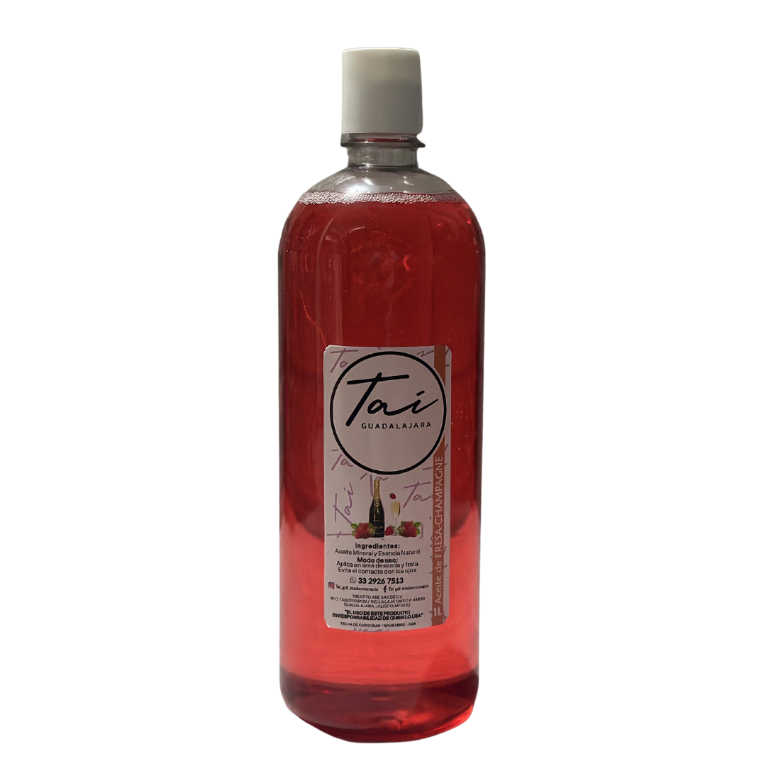 Aceite fresa champagne para masaje spa relajante